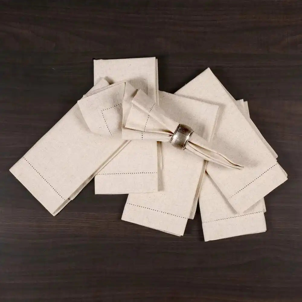 6 Pieces Linen napkins White Table Napkin Cotton Linen Fabric
