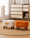 Nordic-Style Low Velvet Corduroy Ottoman