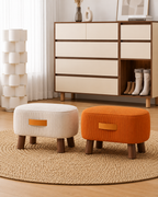 Nordic-Style Low Velvet Corduroy Ottoman