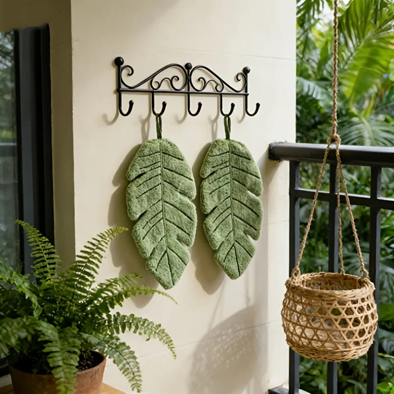 Banana Leaf Shaped Hanging Hand Towel, Suitable for Daily Wiping of Hands, Face, and Tableware, Decorative Hanging Decoration