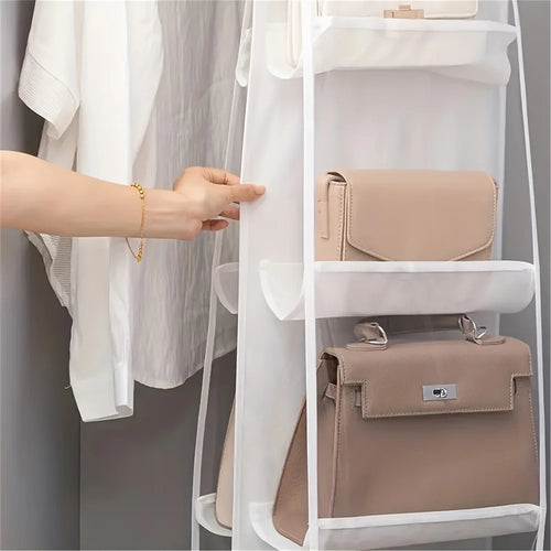 1 PC Saving Bag Organizer, Multi-Layer Hanging Handbag, Wardrobe, Wallet Organizer, Bag Storage Rack