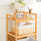 【Lifeideas】Bathroom Laundry Basket 3/4 Tier Wooden Storage Rack Household Moisture-proof Bamboo