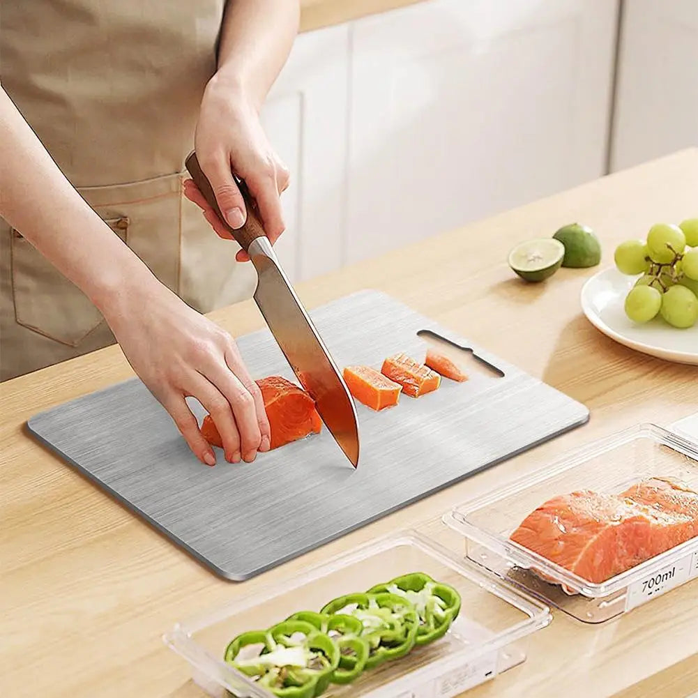 Premium Double-Sided Stainless Steel Cutting Board