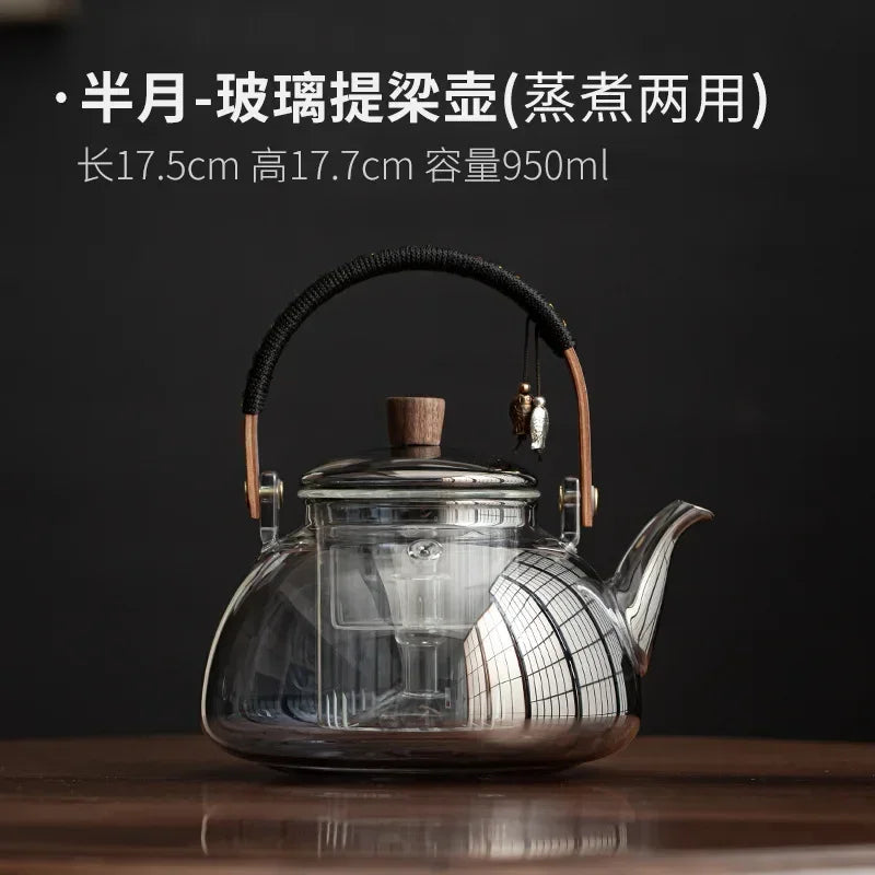 Glass Kettle Household Tea Set Small Steaming Teapot Electric Clay Stove Set
