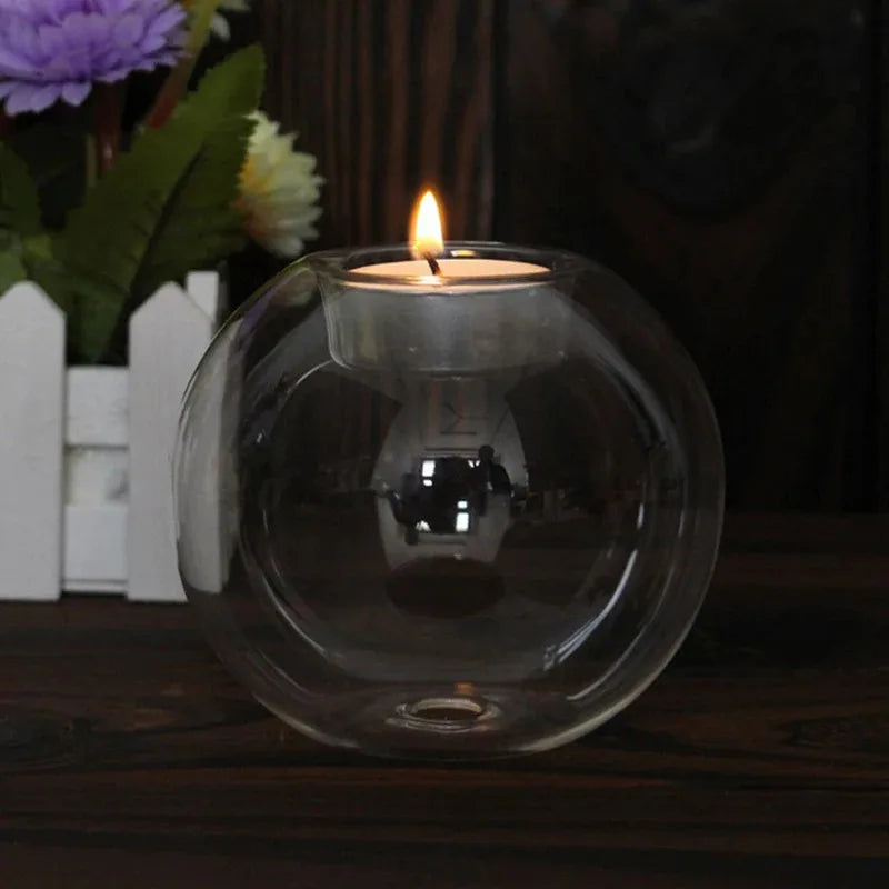European Glass Tealight Candle Holder