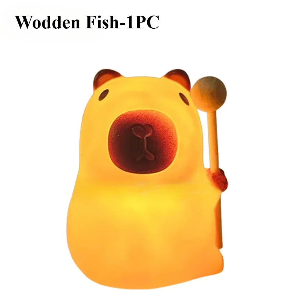 Cute Cartoon Capybara Silicone Night Light USB Rechargeable LED Pat Lamp Timing Dimming Decorative Table Lamp Sleep Night Lamp