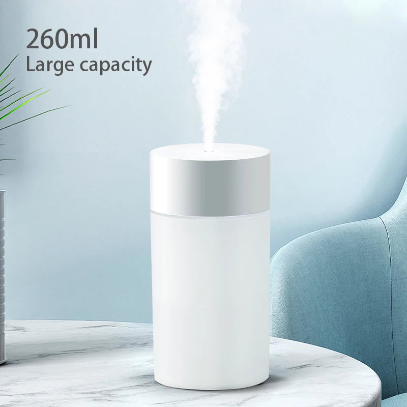 Portable USB Ultrasonic Air Humidifier with LED Ambient Light