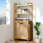 【Lifeideas】Bathroom Laundry Basket 3/4 Tier Wooden Storage Rack Household Moisture-proof Bamboo