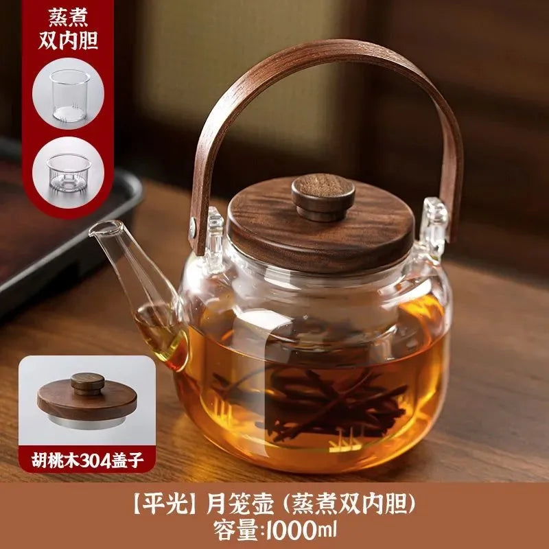 Glass Kettle Household Tea Set Small Steaming Teapot Electric Clay Stove Set