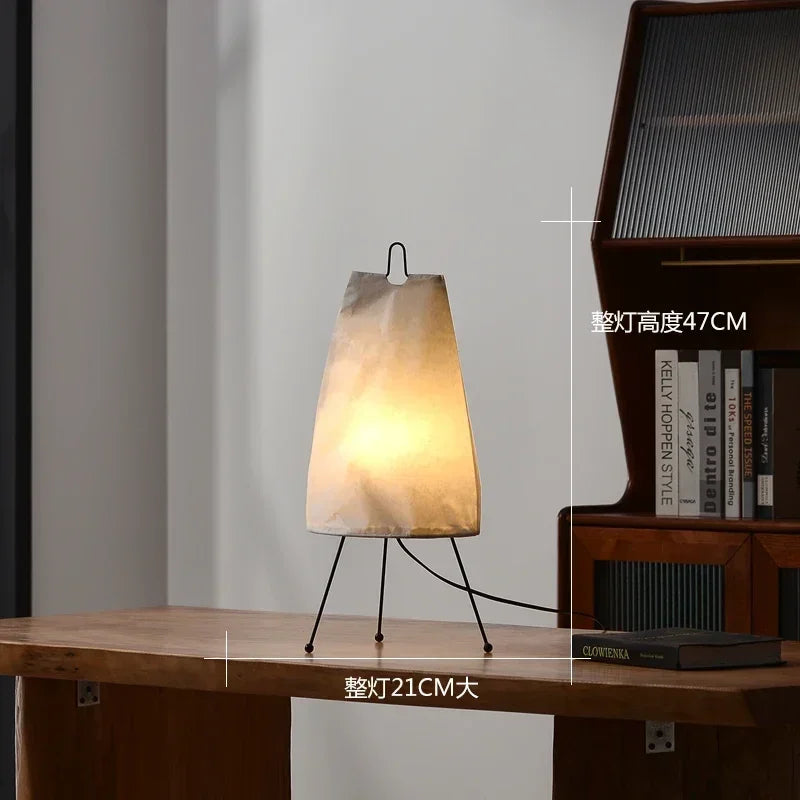 Wabi Sabi Sculptural Floor Lamp Japanese Paper Lantern Standing Light for Bedroom Living Room Decor