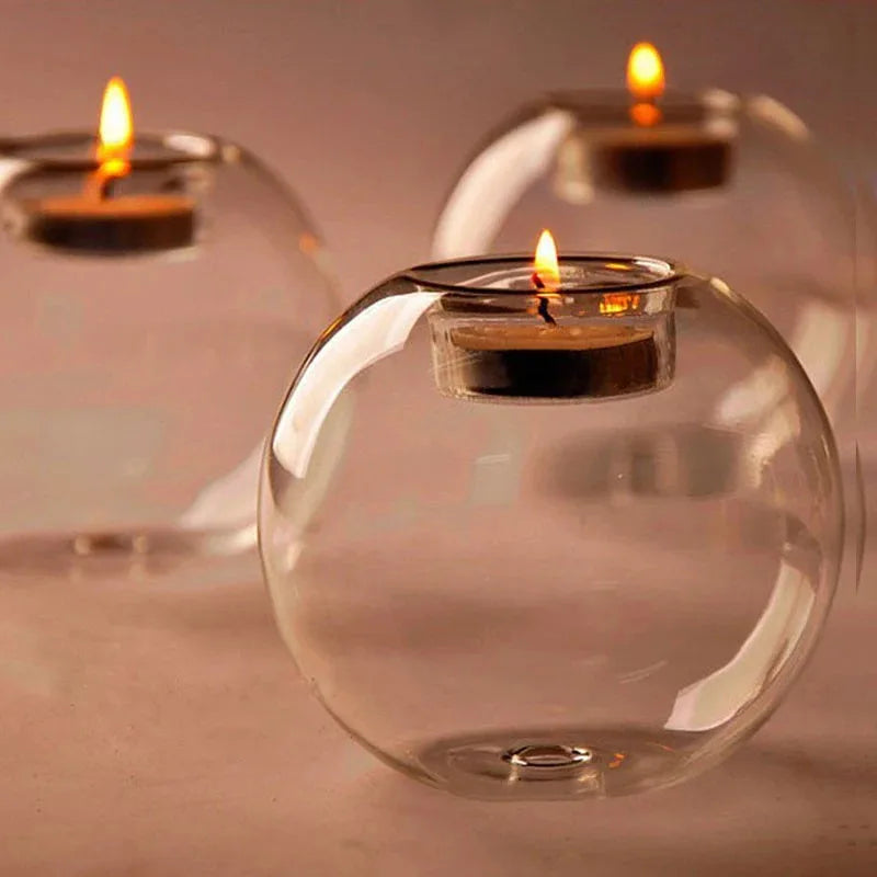 European Glass Tealight Candle Holder