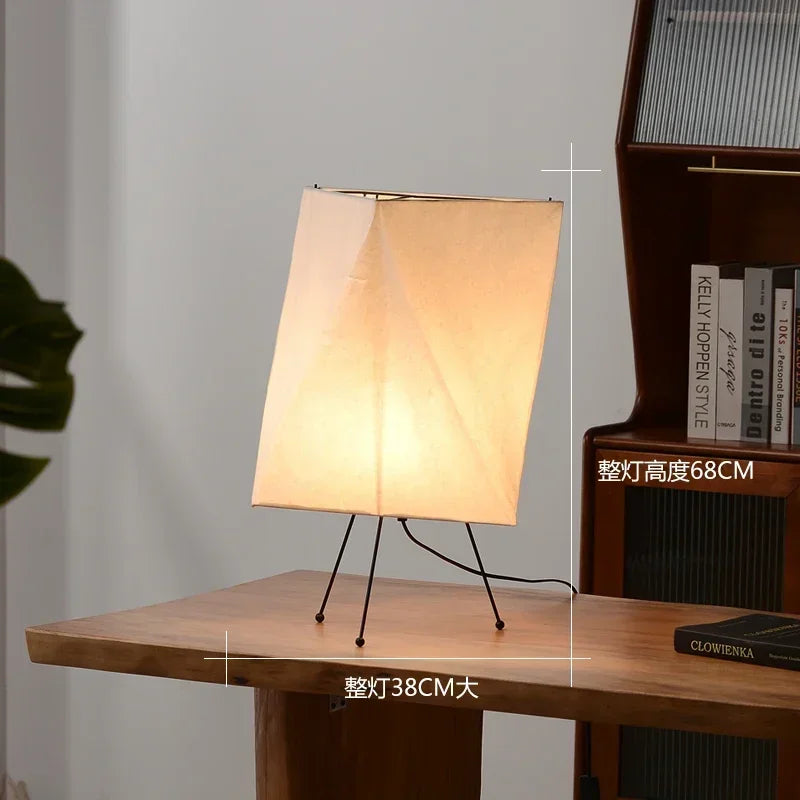 Wabi Sabi Sculptural Floor Lamp Japanese Paper Lantern Standing Light for Bedroom Living Room Decor