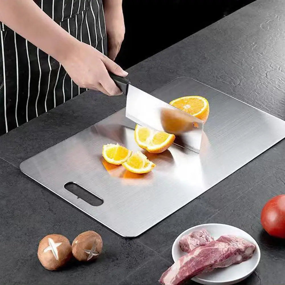 Premium Double-Sided Stainless Steel Cutting Board