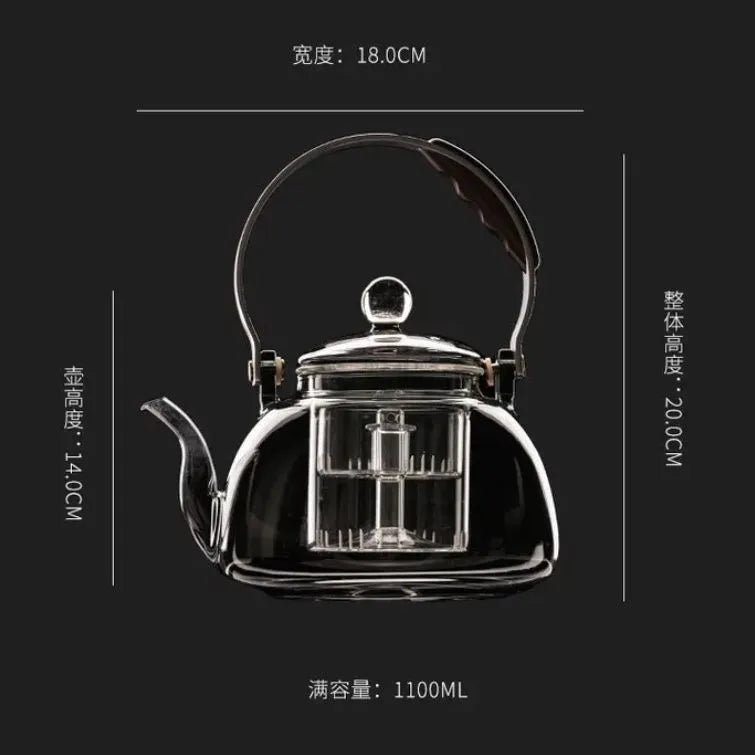 Glass Kettle Household Tea Set Small Steaming Teapot Electric Clay Stove Set