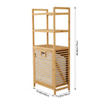 【Lifeideas】Bathroom Laundry Basket 3/4 Tier Wooden Storage Rack Household Moisture-proof Bamboo