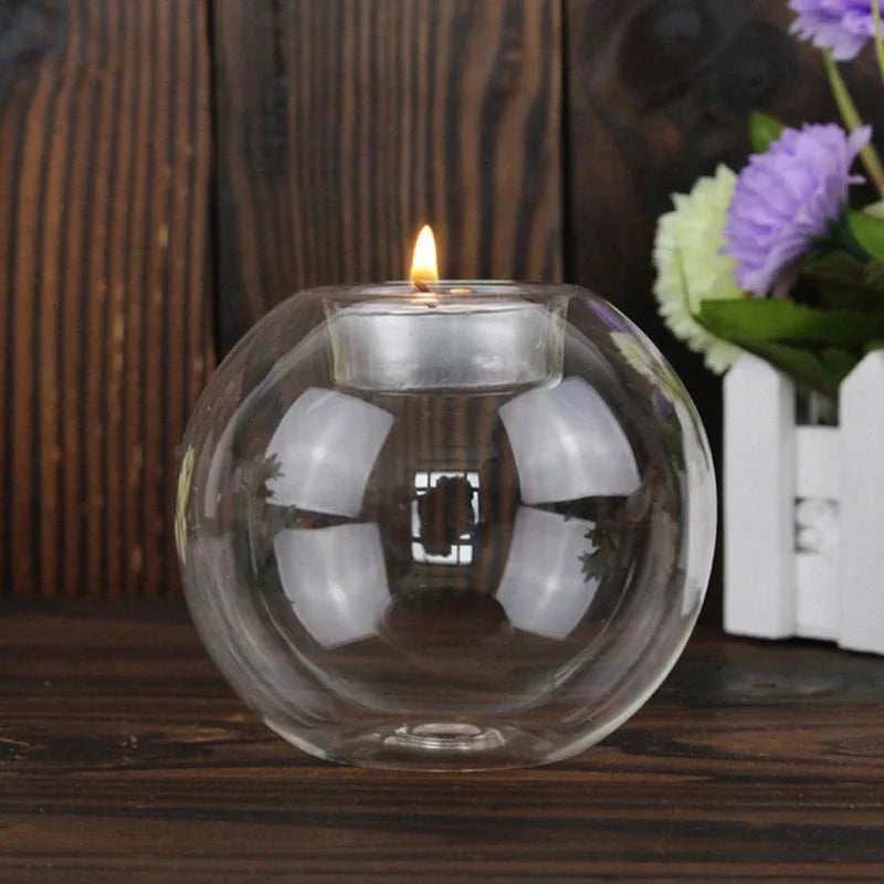 European Glass Tealight Candle Holder