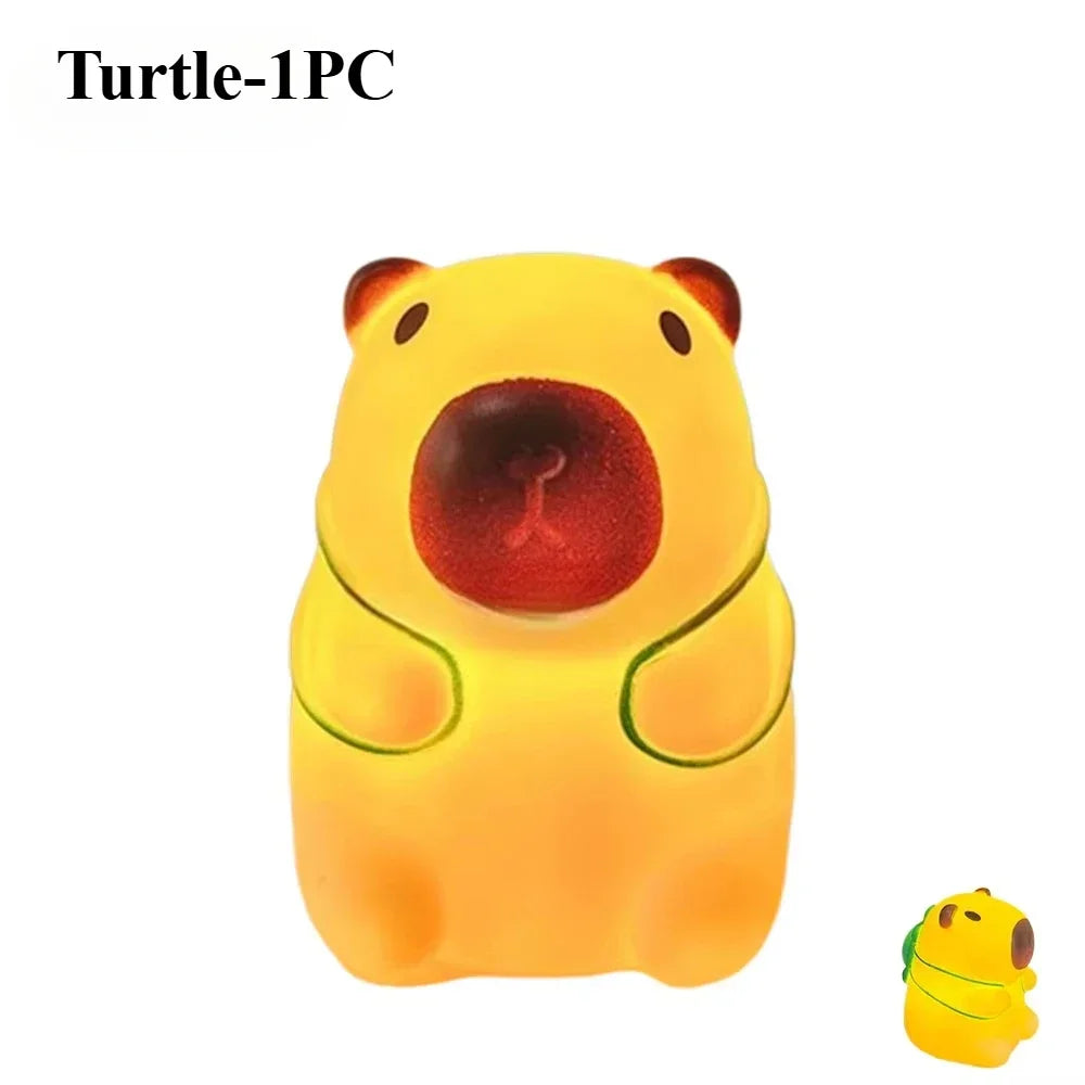 Cute Cartoon Capybara Silicone Night Light USB Rechargeable LED Pat Lamp Timing Dimming Decorative Table Lamp Sleep Night Lamp