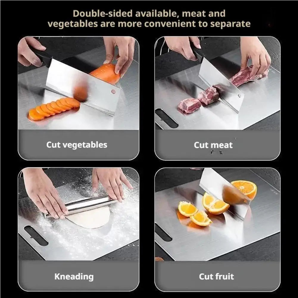Premium Double-Sided Stainless Steel Cutting Board