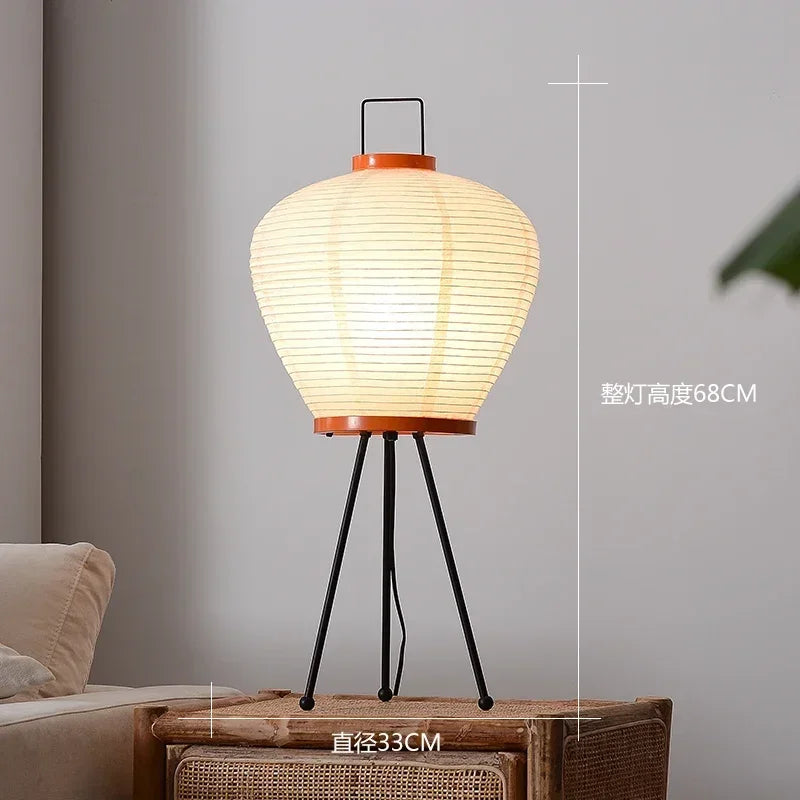 Wabi Sabi Sculptural Floor Lamp Japanese Paper Lantern Standing Light for Bedroom Living Room Decor