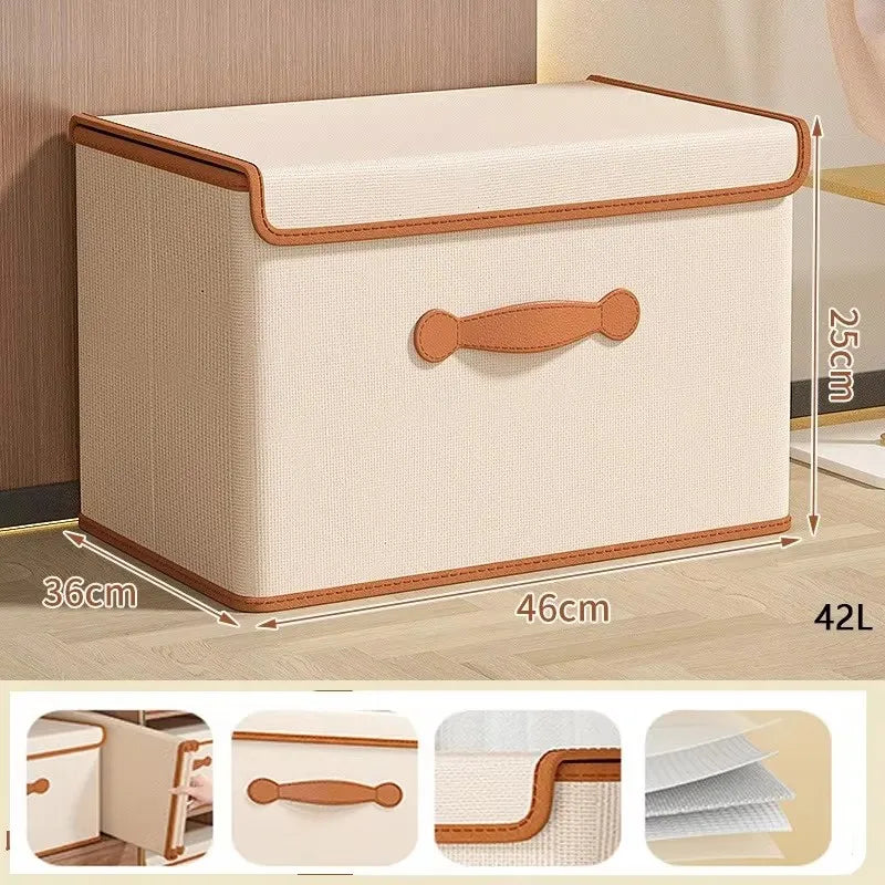 Clothes Storage Box With Lid For Household Use Wardrobe Underwear Storage Box Organizing Boxed Clothes Blankets Storage Basket