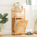 【Lifeideas】Bathroom Laundry Basket 3/4 Tier Wooden Storage Rack Household Moisture-proof Bamboo