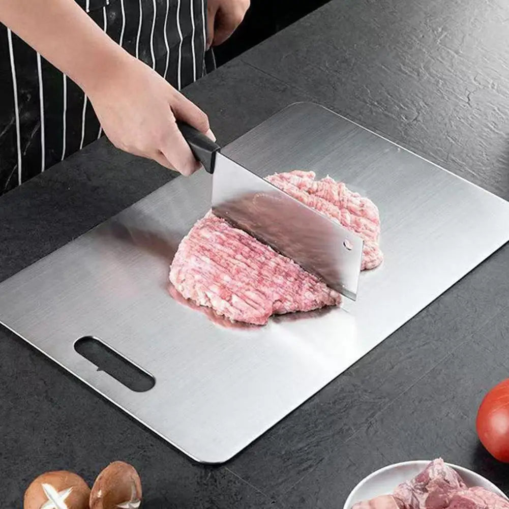 Premium Double-Sided Stainless Steel Cutting Board