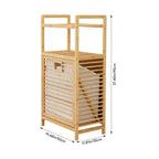 【Lifeideas】Bathroom Laundry Basket 3/4 Tier Wooden Storage Rack Household Moisture-proof Bamboo