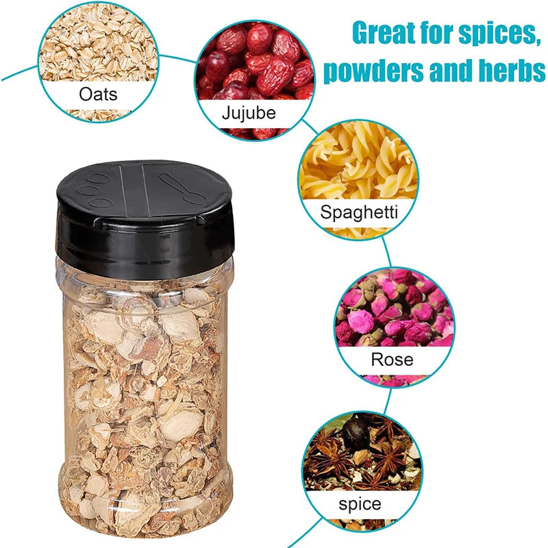 Clear Spice Jar Set with Multi-Pour Shaker Lids