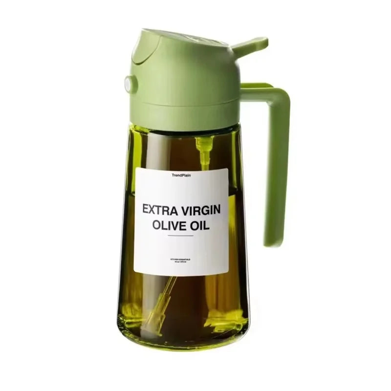 470ml Olive Oil Dispenser, Cooking Sprayer 2-in-1 Spray and Pour, Leak-Proof Eco-Friendly Thick Glass Spray Bottle for Cooking