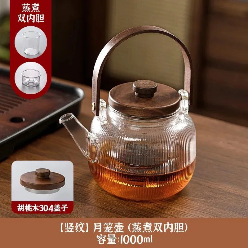 Glass Kettle Household Tea Set Small Steaming Teapot Electric Clay Stove Set