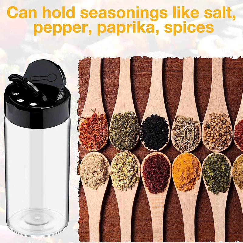 Clear Spice Jar Set with Multi-Pour Shaker Lids