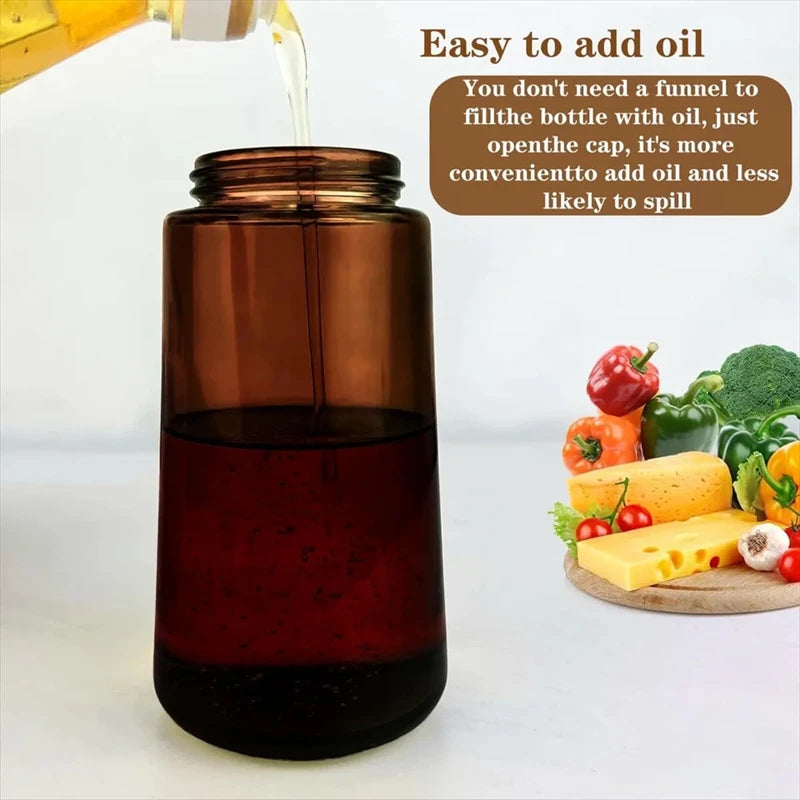 470ml Olive Oil Dispenser, Cooking Sprayer 2-in-1 Spray and Pour, Leak-Proof Eco-Friendly Thick Glass Spray Bottle for Cooking