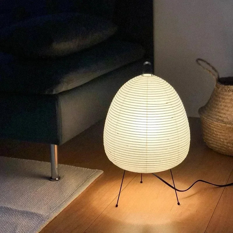 Wabi Sabi Sculptural Floor Lamp Japanese Paper Lantern Standing Light for Bedroom Living Room Decor